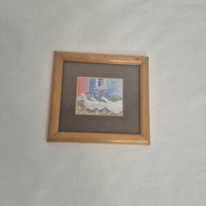 Framed Art Glass with Wooden Frame